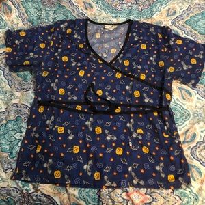 Halloween scrub top